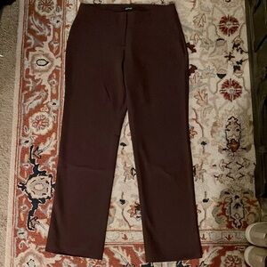 Straight-leg burgundy dress pants